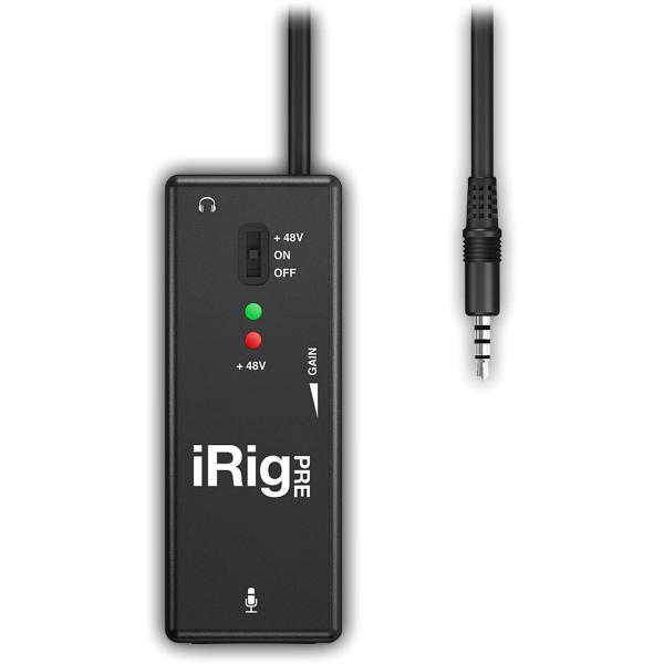 IK Multimedia iRig Pre XLR microphone interface  وصلة اي ريق بري لتوصيل اللاقط  العادي أوالحساس  مباشرة على الجوال  لتسجيل الصوت مثلاً أو للبث المباشر على وسائل التواصل الاجتماعي 